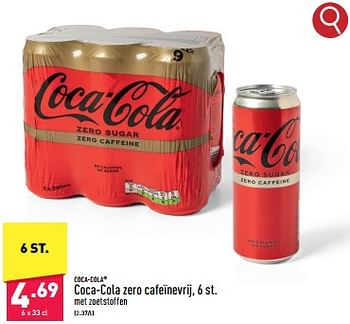 Promoties Coca-cola zero cafeïnevrij - Coca Cola - Geldig van 12/02/2024 tot 17/02/2024 bij Aldi