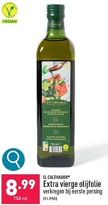 Promoties Extra vierge olijfolie - El Cultivador - Geldig van 12/02/2024 tot 17/02/2024 bij Aldi