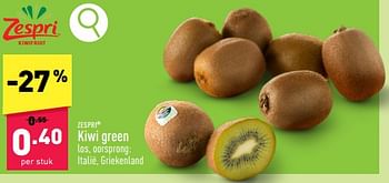 Promoties Kiwi green - Zespri - Geldig van 12/02/2024 tot 17/02/2024 bij Aldi