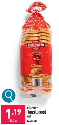 Promoties Toastbrood - Delipain - Geldig van 12/02/2024 tot 17/02/2024 bij Aldi