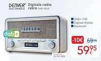 Denver electronics digitale radio retro dab-18lw-Denver Electronics