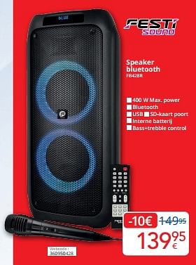 Promoties Festi speaker bluetooth fb428r - Festi - Geldig van 01/02/2024 tot 29/02/2024 bij Eldi