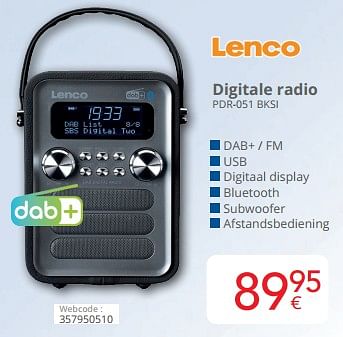 Promoties Lenco digitale radio pdr-051 bksi - Lenco - Geldig van 01/02/2024 tot 29/02/2024 bij Eldi