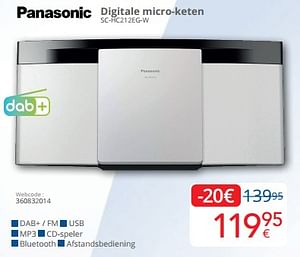 Panasonic digitale micro-keten sc-hc212eg-w