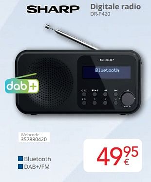 Promoties Sharp digitale radio dr-p420 - Sharp - Geldig van 01/02/2024 tot 29/02/2024 bij Eldi