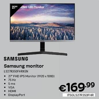 Promoties Samsung samsung monitor ls27r350fhrxen - Samsung - Geldig van 01/02/2024 tot 29/02/2024 bij Compudeals