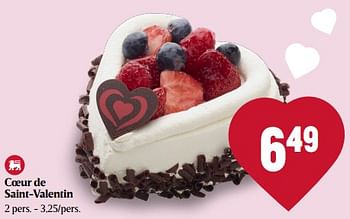 Promotions Coeur de saint-valentin - Produit Maison - Delhaize - Valide de 08/02/2024 à 14/02/2024 chez Delhaize