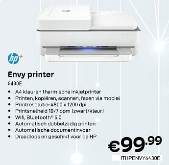 Promoties Hp+ envy printer 6430e - HP - Geldig van 01/02/2024 tot 29/02/2024 bij Compudeals