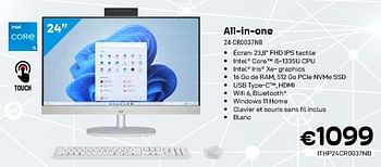 Promotions Hp all-in-one 24-cr0037nb - HP - Valide de 01/02/2024 à 29/02/2024 chez Compudeals