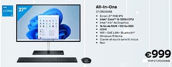 Promotions Hp all-in-one 27-cr0000nb - HP - Valide de 01/02/2024 à 29/02/2024 chez Compudeals