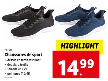 Promotions Chaussures de sport - Crivit - Valide de 14/02/2024 à 20/02/2024 chez Lidl