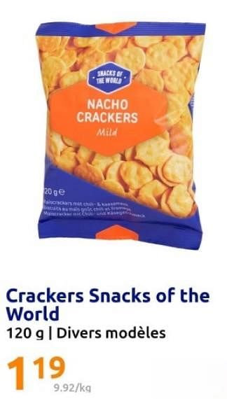 Promotions Crackers snacks of the world - Snacks of the World - Valide de 07/02/2024 à 13/02/2024 chez Action