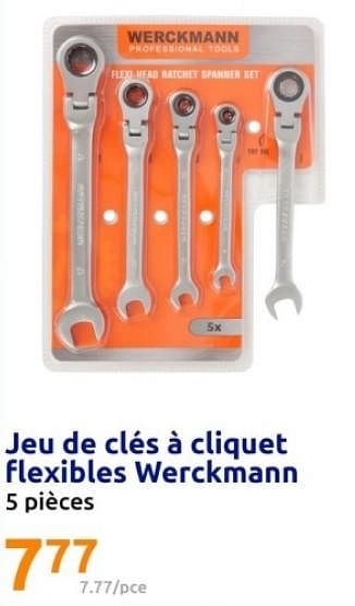 Promotions Jeu de clés à cliquet flexibles werckmann - Werckmann - Valide de 07/02/2024 à 13/02/2024 chez Action