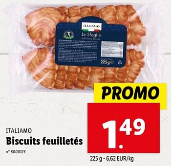 Promotions Biscuits feuilletés - Italiamo - Valide de 14/02/2024 à 20/02/2024 chez Lidl