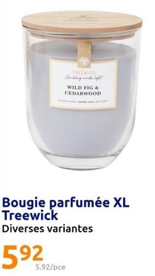 Promotions Bougie parfumée xl treewick - Treewick - Valide de 07/02/2024 à 13/02/2024 chez Action