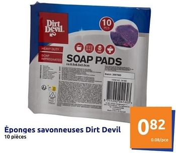 Promotions Éponges savonneuses dirt devil - Dirt devil - Valide de 07/02/2024 à 13/02/2024 chez Action