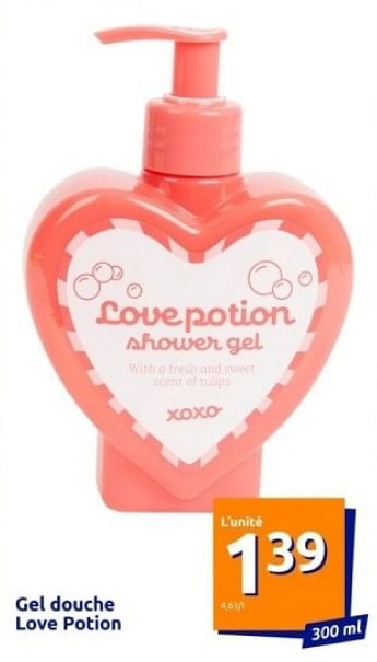 Promotions Gel douche love potion - Xoxo - Valide de 07/02/2024 à 13/02/2024 chez Action