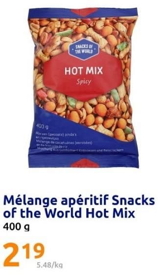 Promotions Mélange apéritif snacks of the world hot mix - Snacks of the World - Valide de 07/02/2024 à 13/02/2024 chez Action