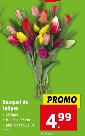 Promotions Bouquet de tulipes - Produit maison - Lidl - Valide de 14/02/2024 à 20/02/2024 chez Lidl