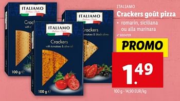 Promotions Crackers goût pizza - Italiamo - Valide de 14/02/2024 à 20/02/2024 chez Lidl