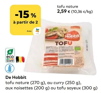 Promotions De hobbit tofu nature - De Hobbit - Valide de 31/01/2024 à 27/02/2024 chez Bioplanet