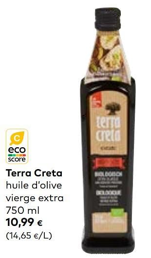 Promotions Terra creta huile d’olive vierge extra - Terra creta - Valide de 31/01/2024 à 27/02/2024 chez Bioplanet