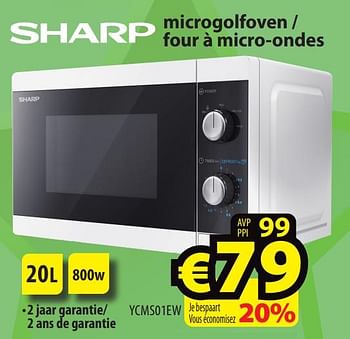 Promoties Sharp microgolfoven - four à micro-ondes ycms01ew - Sharp - Geldig van 07/02/2024 tot 14/02/2024 bij ElectroStock