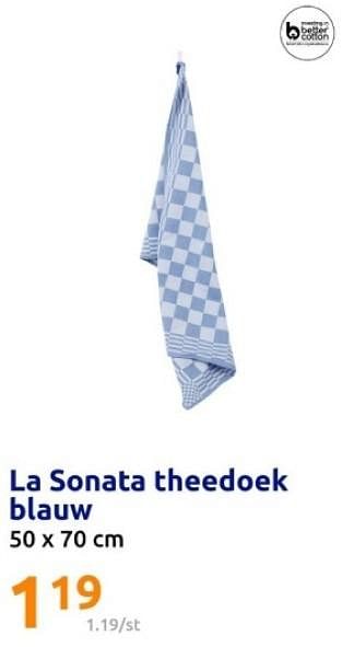Promoties La sonata theedoek blauw - La Sonata - Geldig van 07/02/2024 tot 13/02/2024 bij Action