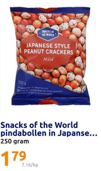 Promoties Snacks of the world pindabollen in japanse - Snacks of the World - Geldig van 07/02/2024 tot 13/02/2024 bij Action