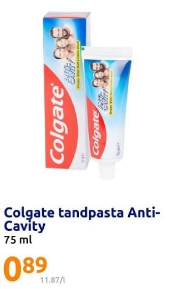 Promoties Colgate tandpasta anti- cavity - Colgate - Geldig van 07/02/2024 tot 13/02/2024 bij Action