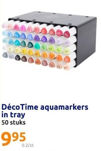 Promoties Deécotime aquamarkers in tray - Decotime - Geldig van 07/02/2024 tot 13/02/2024 bij Action