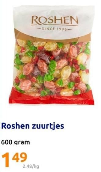 Promoties Roshen zuurtjes - Roshen - Geldig van 07/02/2024 tot 13/02/2024 bij Action