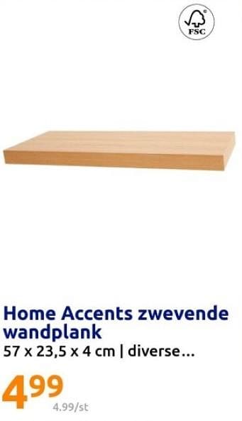 Promoties Home accents zwevende wandplank - Home Accents - Geldig van 07/02/2024 tot 13/02/2024 bij Action