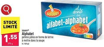 Promotions Alphabet - Soubry - Valide de 12/02/2024 à 17/02/2024 chez Aldi