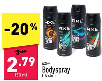 Promoties Bodyspray - Axe - Geldig van 12/02/2024 tot 17/02/2024 bij Aldi