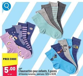 Promotions Chaussettes pour enfants - L&D - Valide de 12/02/2024 à 17/02/2024 chez Aldi