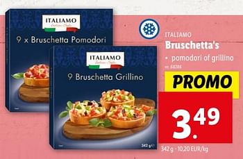 Promoties Bruschetta`s - Italiamo - Geldig van 14/02/2024 tot 20/02/2024 bij Lidl