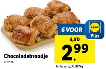 Promoties Chocoladebroodje - Huismerk - Lidl - Geldig van 14/02/2024 tot 20/02/2024 bij Lidl
