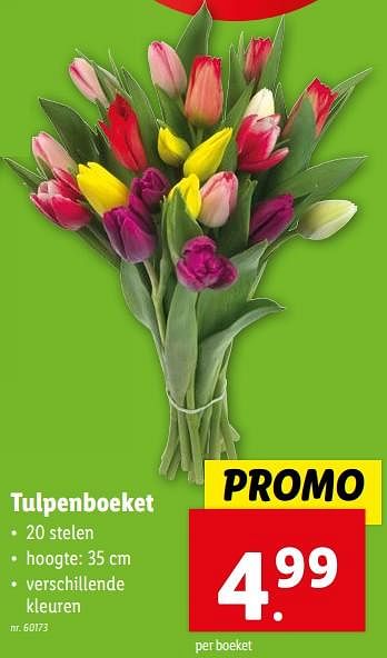 Promoties Tulpenboeket - Huismerk - Lidl - Geldig van 14/02/2024 tot 20/02/2024 bij Lidl