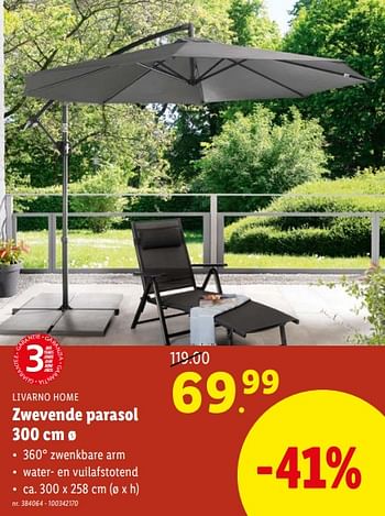 Promoties Zwevende parasol - Livarno - Geldig van 14/02/2024 tot 20/02/2024 bij Lidl