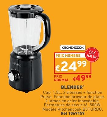 Promotions Blender kitchencook b5turbo - Kitchen Cook - Valide de 07/02/2024 à 12/02/2024 chez Trafic