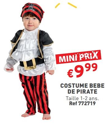 Promotions Costume bebe de pirate - Produit maison - Trafic  - Valide de 07/02/2024 à 12/02/2024 chez Trafic