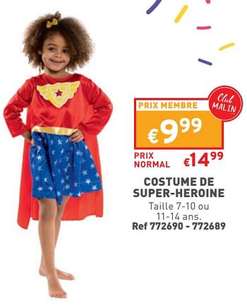 Promotions Costume de super-heroine - Produit maison - Trafic  - Valide de 07/02/2024 à 12/02/2024 chez Trafic