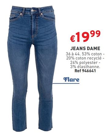 Promotions Jeans dame - Produit maison - Trafic  - Valide de 07/02/2024 à 12/02/2024 chez Trafic