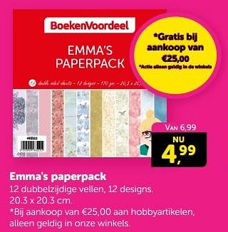 Promoties Emma`s paperpack - Huismerk - Boekenvoordeel - Geldig van 10/02/2024 tot 18/02/2024 bij BoekenVoordeel