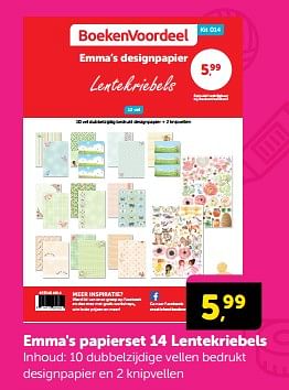 Promoties Emma`s papierset 14 lentekriebels - Huismerk - Boekenvoordeel - Geldig van 10/02/2024 tot 18/02/2024 bij BoekenVoordeel