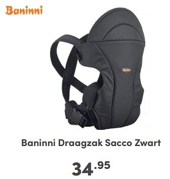Promoties Baninni draagzak sacco zwart - Baninni - Geldig van 11/02/2024 tot 17/02/2024 bij Baby & Tiener Megastore