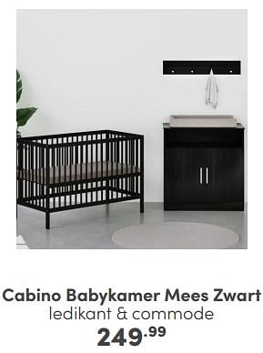 Promoties Cabino babykamer mees zwart - Cabino - Geldig van 11/02/2024 tot 17/02/2024 bij Baby & Tiener Megastore