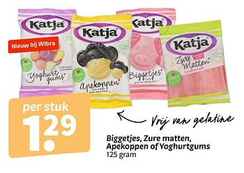 Promoties Biggetjes, zure matten, apekoppen of yoghurtgums - Katja - Geldig van 11/02/2024 tot 18/02/2024 bij Wibra