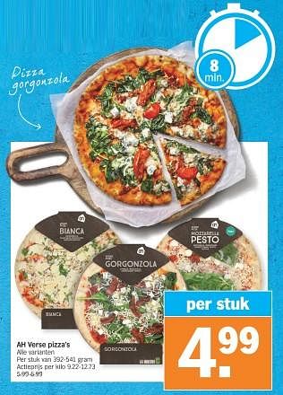 Promoties Ah verse pizza`s - Huismerk - Albert Heijn - Geldig van 11/02/2024 tot 18/02/2024 bij Albert Heijn